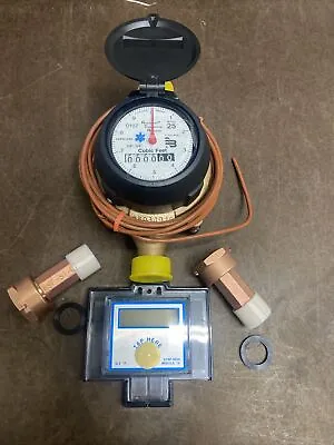 Badger 5/8x3/4 M25 Brass Water Meter RTR Cubic Feet Register With Digital Remote • $165