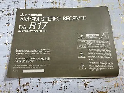 Mitsubishi Am/fm Stereo Receiver Da-r17 Inst. Book Audiophile Brochure Manual Ad • $16