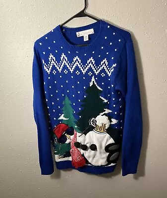 Jolly Sweaters Snowman Christmas Sweater Size Small Pre Owned • $12