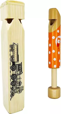 2Pcs—Wooden Train Whistle And Wooden Slide Whistle For Music Instrument Gifts Wo • $16.24