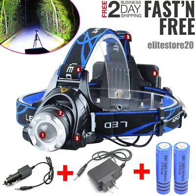 12000000lm LED Headlamp Rechargeable Headlight Light Head Torch Lamp Flashlight • $19.50