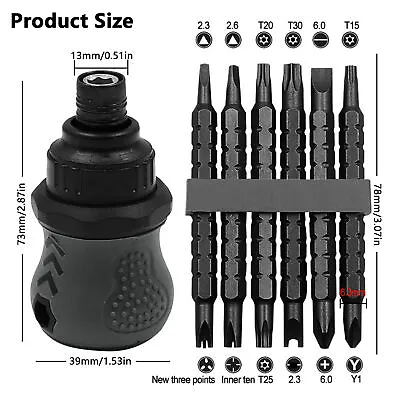 Ratchet Screwdriver Set Multi-function Magnetic Screwdriver 13 In 1 Repair Tool • £11.51