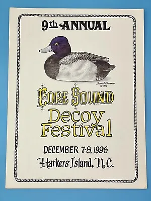 Vintage Duck Decoy Core Sound Decoy Carvers Festival 1996 Harkers Island Poster • $39.99