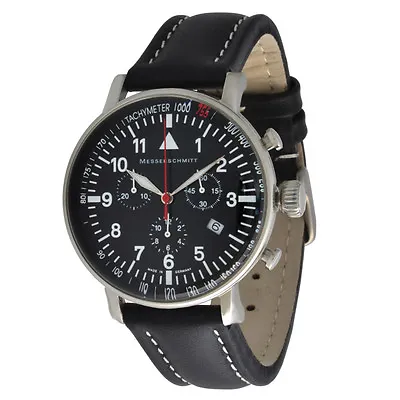 Messerschmitt Aviator Watch Quartz Chronograph ME-755L 3ATM Ronda 5030.D • $371.22