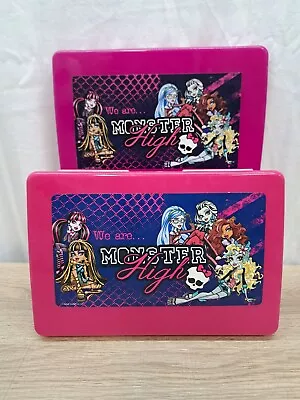 We Are Monster High Hard Plastic Pencil Case Box Pink Purple **READ • $8.95