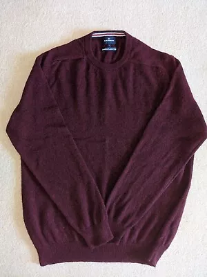 Mens Marks & Spencer Wool Crew Neck Jumper Burgundy Large L • £6.99