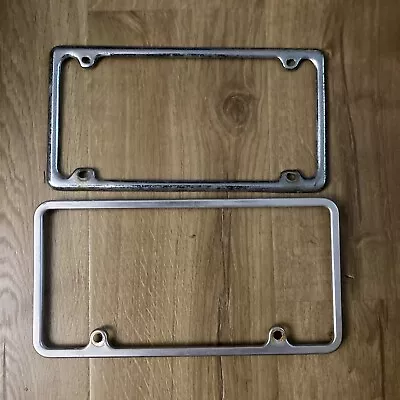 Lot 2 Original Vintage Metal License Plate Frame Accessory 1940s-80s • $39.95