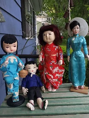 Vtg Oriental Porcelain And Plush Dolls • $35