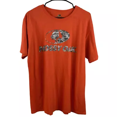 Mossy Oak T-Shirt Men's Large Orange Camo Chest Logo Outdoor Hunting Fishing • $10