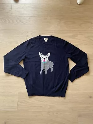 J.crew Navy French Bulldog Print Sweater Size M • $59.99