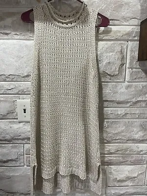 Moth By Anthropology Long Short Sleeve Sweater Dress Metallic Knitted • $6