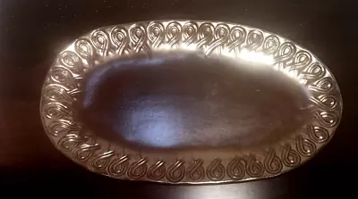 Rare VIETRI INCANTO METALLIC SILVER  OVAL PLATTER -12 1/4   Hand Signed! • $34.99