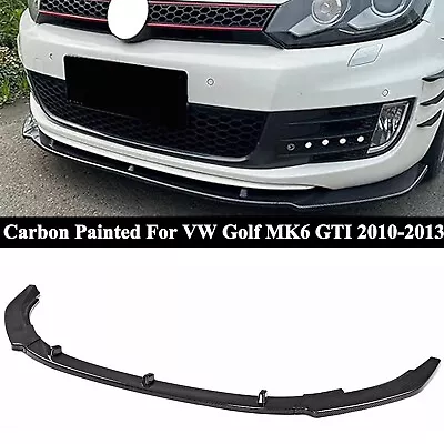 For VW Golf MK6 GTI GTD 10-2013 Carbon Fiber Look Front Bumper Lip Splitter Kits • $56.99