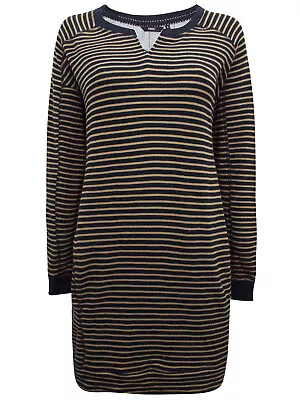 Next Ladies Black Striped Pure Cotton Longline Tunic Top New 35 Inches Long • £14.99
