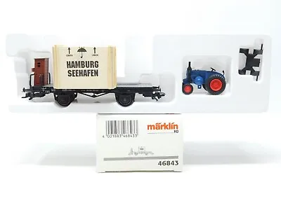 HO Marklin 46843 DB German Federal Flat Car W/Crate Covered Tractor Load #959 • $59.95