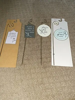 Plant A Seed & Watch It Grow - 4x Crossing Garden Metal Stakes  DECOR • $11
