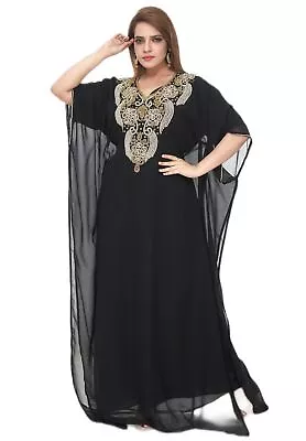 Dubai Kaftan Long Gown Moroccan Style Abaya Farasha Women Dress Maxi 4120 • $54