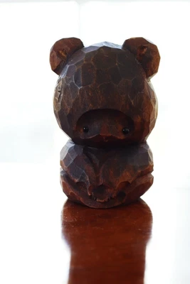 £55 • Buy Japanese Ainu Bear S. Takahashi Wooden Statue Wood Carving Made In Japan Antique