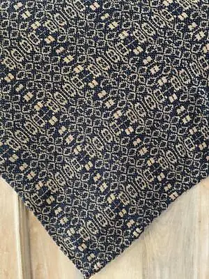 $19.95 • Buy New Primitive Colonial NAVY BLUE LOVERS KNOT SQUARE Woven Coverlet Tablecloth 
