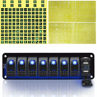 $35.99 • Buy Waterproof 8 Gang Car Auto Boat Marine LED Rocker Switch Panel Circuit Breakers