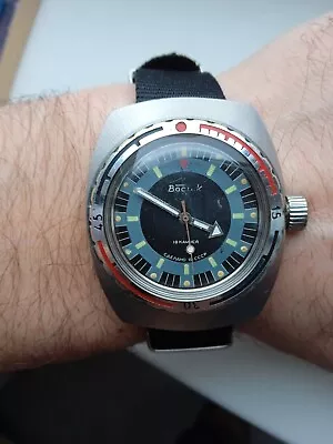 Watch Mens USSR Amphibia Vostok Waterproof Vintage With A New Strap • $55.79