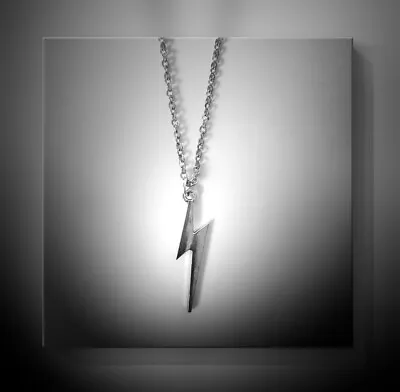Beautiful Lightning Bolt Necklace Pendant Womans Jewellery Silver Storm Flash • £3.99