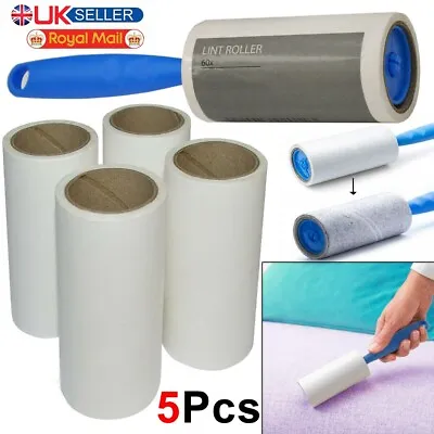 LINT Roller ROLLS Sticky Hair Cloth Fluff DUST Remover PET HAIR Clothes Clean • £7.45