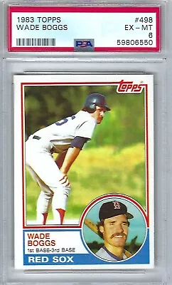 1983 Topps WADE BOGGS Rookie RC #498 PSA 6 • $14.26