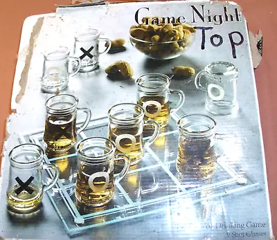 Game Night TicTac Toe Drinking Game Set With (9) Mini Beer Mugs Shot Glass/Board • $19.99