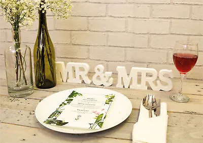 Wooden Rustic Mr & Mrs Letters Top Table Love Wedding Sign Venue Decoration • £8.99
