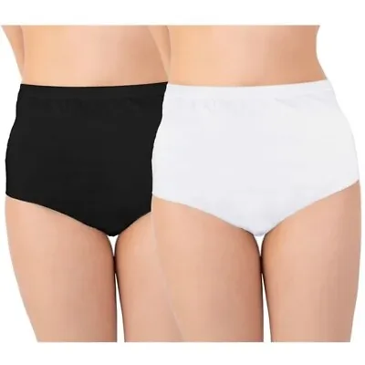 £9.99 • Buy Womens Ladies 100% Cotton INCONTINENCE Pants WASHABLE WITH PAD Briefs Knickers