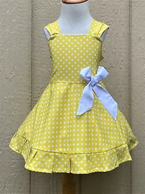 Minnie Mouse Dress Them Ispired Citron Creen Polka Dot Halter Dress • $34.99