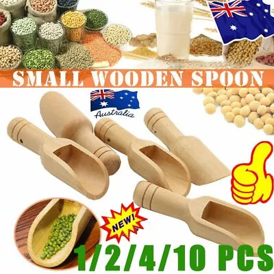 $8.90 • Buy 1~10pcs Wooden Small Little Mini Scoop Salt Sugar Coffee Spoon Kitchen Tool TM