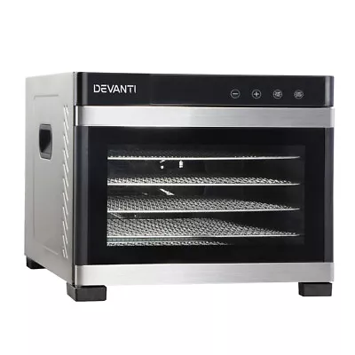 Devanti 6 Trays Food Dehydrators Commercial Fruit Dryer Dehydrator Stainless • $150.77