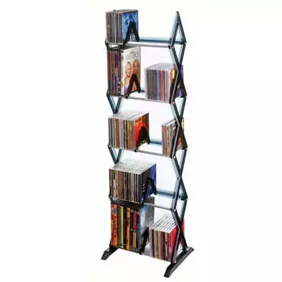 5 Tier Media Shelf 90 DVD Tower Rack Game 130CD Display Organizer Stand Holder • $19.60