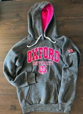 £7.49 • Buy OXFORD UNIVERSITY Hoodie - Grey / Pink - Size M Medium - Hardly Worn