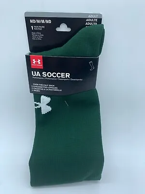 One Pair New Under Armour Ua Mens Soccer Socks  Performance Over The Calf Size M • $5.99