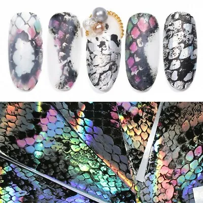 16Pcs Snake Style Nail Foil Iridescent Nail Art Transfer Sticker Decoration NS46 • $2.95