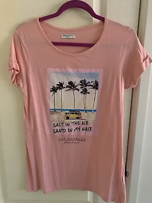 Womens Brave Soul Los Angeles Pink T Shirt - M • £4.99