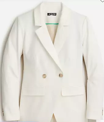 J.Crew $248 Petite Devon Blazer Bi-Stretch Cotton Blend Ivory Size P2 BP413 • $150