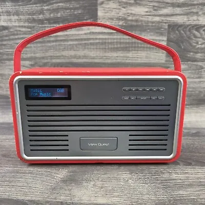 View Quest Retro DAB+ & FM Radio With Bluetooth With 8 Pin IPhone IPod Dock RED • £19.95
