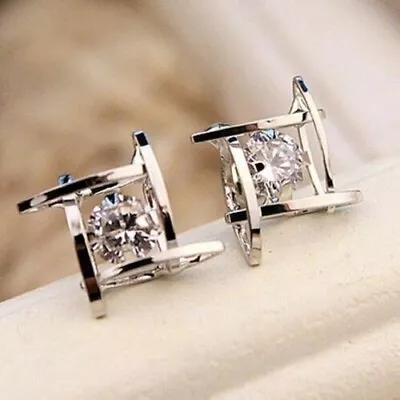 1.50Ct Round Cut Moissanite Cluster Stud Earrings 14K White Gold Plated Silver • $127.49