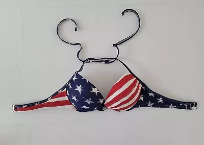 £7.66 • Buy Xhilaration Stars And Stripes Twist Front Push Up Bikini Top Size S