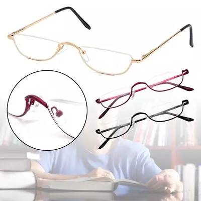 Metal Half Moon Reading Glasses +1.00~+4.0 Diopter Eyeglasses Reading Glasses • $11.45