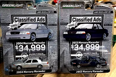 Greenlight Classified Ads Series 2 Exclusive 2003 2004 Mercury Marauder Set Lot • $23.95