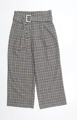 New Look Womens Beige Check Polyester Trousers Size 10 L25 In Regular • £5.75