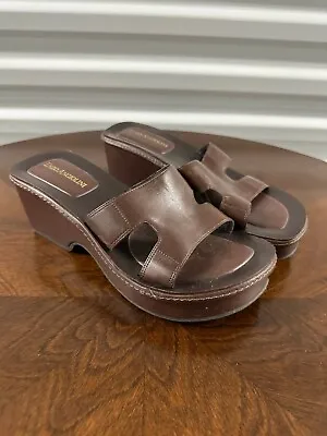 Vintage Enzo Angiolini Women's Leather Wedge Sandals Size 7M • $20