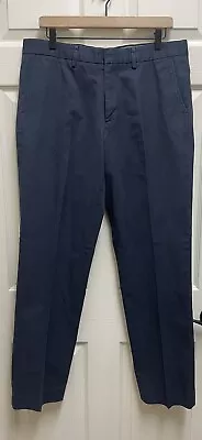 J. Crew Bowery Mens 34 X 32 Slim Fit Cotton Pants Blue EUC • $19.99