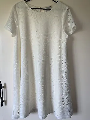 $26 • Buy Asos Cream Lace Dress Size 18