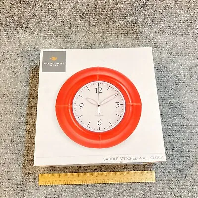 Vintage MCM Michael Graves Design Saddle Stitched Wall Clock New Old Stock • $35